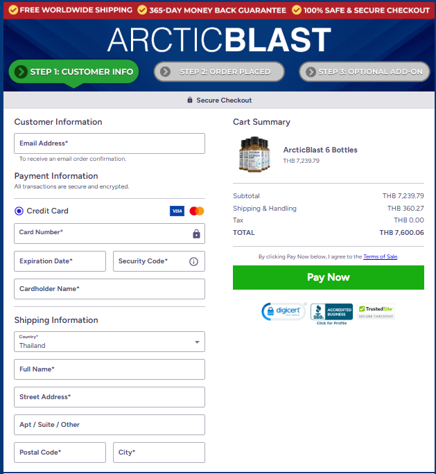 ArcticBlast Official Website Secure Order Page